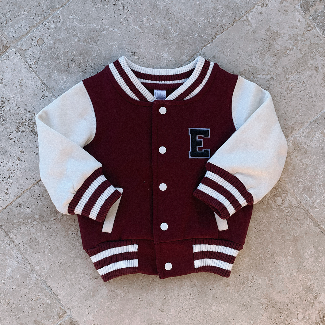 Custom Varsity Jacket - Maroon/White