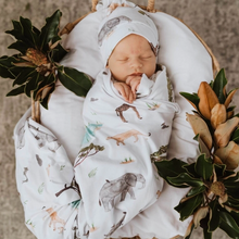 Load image into Gallery viewer, Safari | Baby Jersey Wrap &amp; Beanie Set
