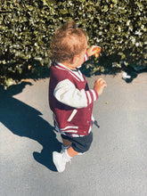 Load image into Gallery viewer, Custom Varsity Jacket - Maroon/White
