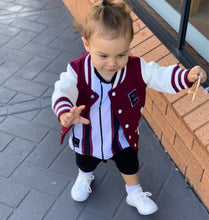 Load image into Gallery viewer, Custom Varsity Jacket - Maroon/White
